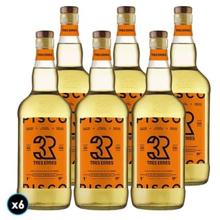 CAJA TRES ERRES 1 LITRO: 6x Pisco Tres Erres 1 Litro 35° alc.