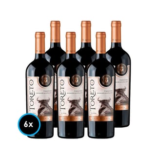 CAJA VINO TORETO GRAN RESERVA (Carmenere): 6x Vino Toreto Gran Reserva Carmenere 750cc