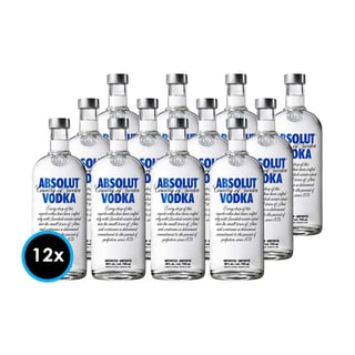 CAJA VODKA ABSOLUT BLUE 750cc: 12x Vodka Absolut Blue 750cc