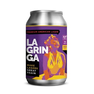 Cerveza artesanal La Gringa lager lata 350 cc