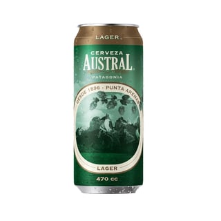 Cerveza Austral lager lata 470 cc