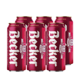 Cerveza Becker Roja Lata 473 Cc X6