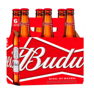 Cerveza Budweiser botella 5.0° 330cc x6