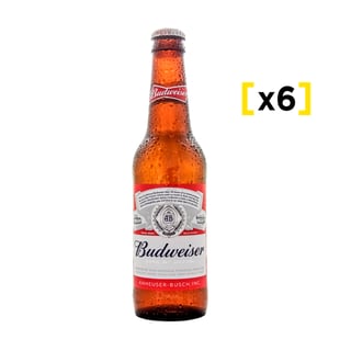 Cerveza Budweisser Botellin 330 Cc X6
