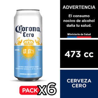 Cerveza Corona Cero 0,0° 6 X 473 Cc.