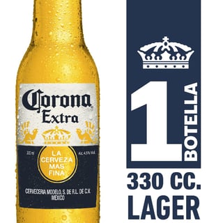 Cerveza Corona extra botella 330 cc