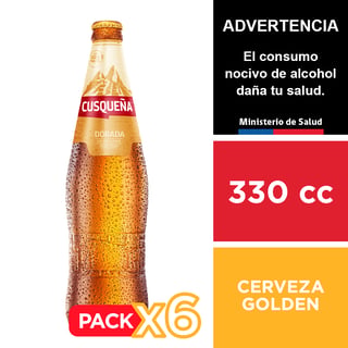 Cerveza Cusqueña Golden 4,8° 6 X 330 Cc.