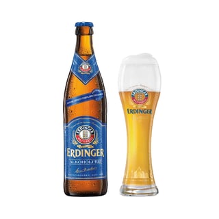 Cerveza Erdinger Sin Alcohol 500cc (12 Unidades) + Copón de Vidrio Erdinger