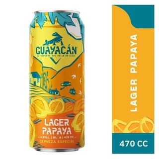 Cerveza Guayacán papaya lager lata 470 cc