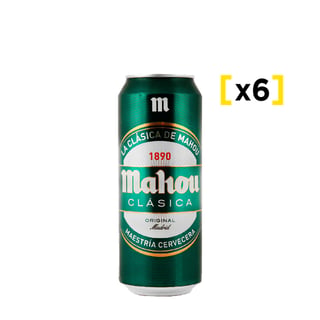 Cerveza Mahou Cl�sica Lata 500 Cc X6