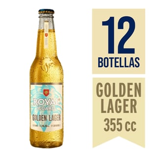 Cerveza Royal Golden Lager Botella 355cc X12