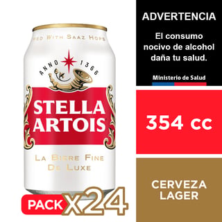 Cerveza Stella Artois 5,0° 24 X 354 Cc.