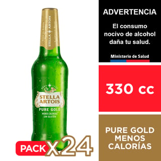 Cerveza Stella Artois Pure Gold 4,3 24 X 330 Cc