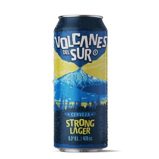 Cerveza Volcanes del Sur strong lager lata 470 cc