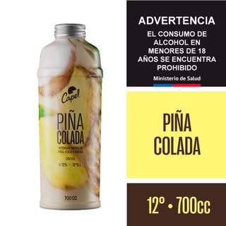 Cóctel Capel piña colada 12° botella 700 cc
