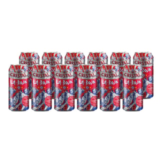 Cristal La Roja Red Lager Lata 470cc X12