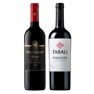 DUO MONTEFRANCO TABALI Nº2: 1x Vino MonteFranco Reserva Cabernet Sauvignon 750cc + 1x Vino Tabali Pedregoso Gran Reserva Cabernet Sauvignon 750cc
