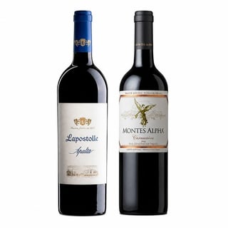 DUO MONTES ALPHA - LAPOSTOLLE: 1x Vino Lapostolle Apalta Blend 750cc + 1x Vino Montes Alpha Carmenere 750cc
