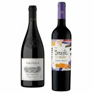 DUO TARAPACÁ - VIU MANENT (CABERNET SAUVIGNON): 1x Vino Tarapacá Gran Reserva Cabernet Sauvignon 750cc + 1x Vino Viu Manent Gran Reserva Secreto Cabernet Sauvignon 750cc