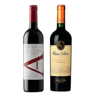 DUO VIK - CASA SILVA: 1x Vino VIK A Carmenere 750cc + 1x Vino Casa Silva Gran Terroir Carmenere 750cc