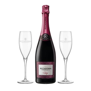 Espumante Riccadonna Ruby 8° 750cc + 2 Copas de Regalo