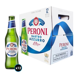 [Exp 30 Sep] Kit 12x Cerveza Peroni Nastro Azzurro Botella 330cc