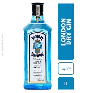 Gin Bombay sapphire botella 1 L