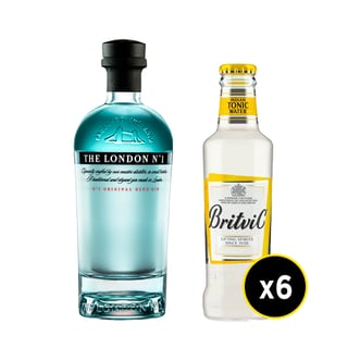 Gin London N°1 700cc + Agua Tonica Britvic 200cc X6