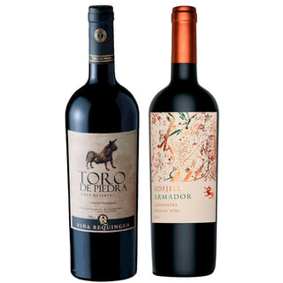 GRAN DUO TORO PIEDRA - ODFJELL ARMADOR:  1x Vino Odfjell Armador Carmenere 750cc + 1x Vino Toro de Piedra Cabernet Sauvignon 750cc