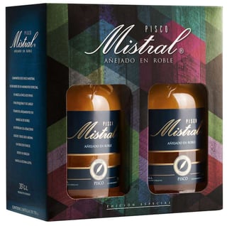 KIT BIPACK Pisco Mistral 35 grados 750cc