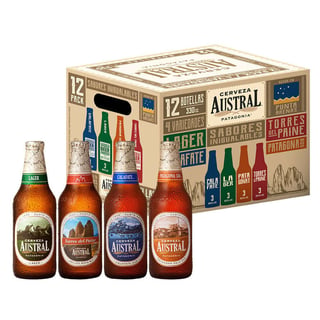 Kit Cerveza Austral: 12x Cervezas Austral MIX en Botella 330cc 