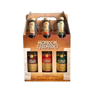 KIT HORCÓN QUEMADO: Set de Catas Pisco Horcón Quemado 375cc