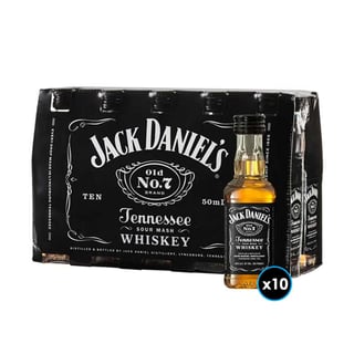 KIT WHISKEY JACK DANIELS OLD N7: 10x Whiskey Jack Daniels Old N7 50cc 40º alc. Miniatura
