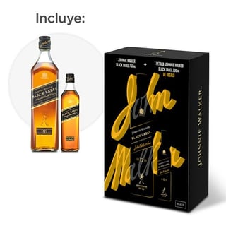 KIT WHISKY JOHNNIE WALKER BLACK LABLE 750cc + PETACA JOHNNIE WALKER BLACK LABLE 200cc