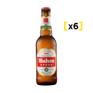 Mahou 5 Estrellas Sin Gluten 330cc X6