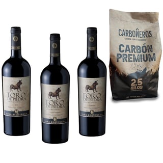 "Mix Vino Toro de Piedra Gran Reserva + Carbón Premium Carboneros 2