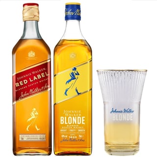Pack 2 Whisky Johnnie Walker 750cc + Vaso Blonde