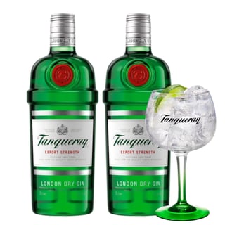 Pack 2x Gin Tanqueray London Dry - 750ml + Copa Tanqueray (vidrio)
