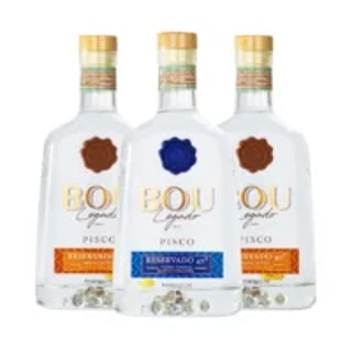 Pack 3 Pisco Bou Legado Blanco