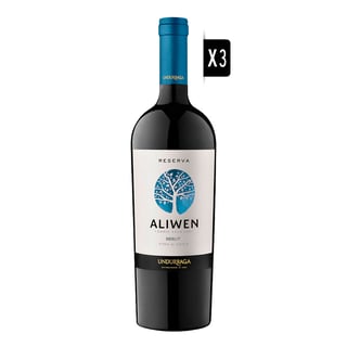 Pack 3x Vino Undurraga Aliwen Merlot