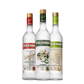 Pack 3x Vodka Stoli (regular 750cc + Pepino 750cc + Gluten Free 750cc)