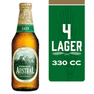 Pack 4 un. Cerveza Austral Lager 4.6° 330 cc