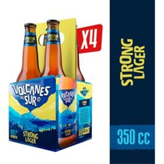 Pack 4 un. Cerveza Volcanes del Sur Strong Lager 6.7° 350 cc
