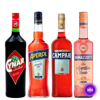 Pack 4x Italian Lovers - Campari + Cynar + Aperol + Ramazzotti