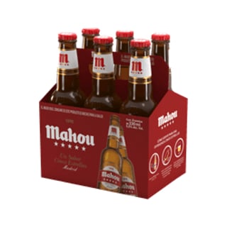 Pack 6 un. Cerveza Mahou 5 Estrellas Pale Lager 5.5° 330 cc