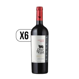 Pack 6x Vino Oveja Negra Reserva Carmenere/merlot 750cc