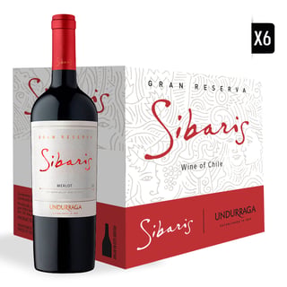 Pack 6x Vino Undurraga Sibaris Merlot 750cc