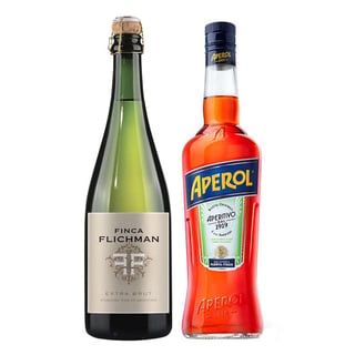 PACK APEROL - FINCA FLICHMAN: 1x Licor Aperitivo Aperol 750cc + 1x Espumante Finca Flichman Extra Brut 750cc