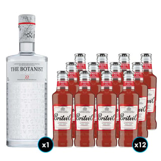 PACK BOTANIST + BRITVIC TOMATO JUICE: 1x Gin The Botanist (31 BOTANICOS - 22 ENDEMICOS DE ISLAY) 700cc 46º alc. + 12x Britvic Tomato Juice 200cc