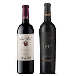 PACK CASA GREY: Vino Casa Real Cabernet Sauvignon 750cc + Vino Ventisquero Grey Carmenere 750cc